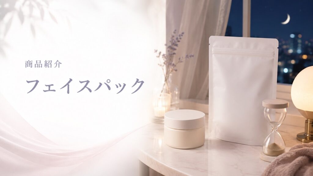 フェイスパックの商品紹介を示す扉画像