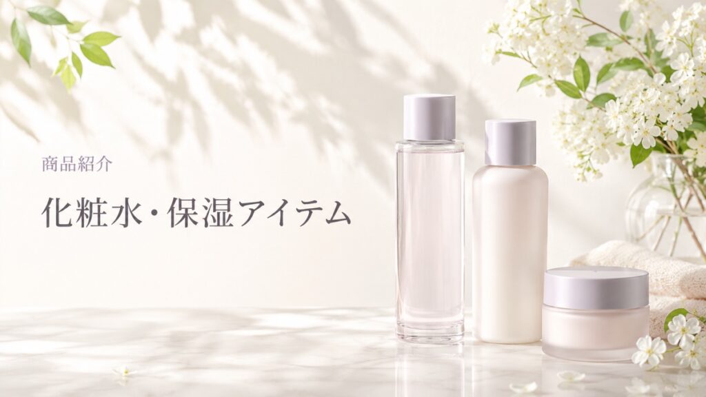 化粧水・保湿アイテムの商品紹介を示す扉画像