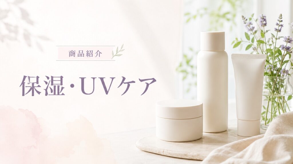 保湿・UVケアの商品紹介を示す扉画像