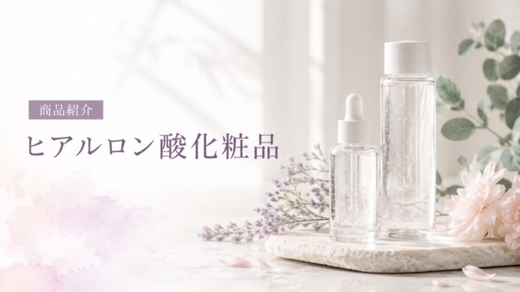 ヒアルロン酸化粧品の商品紹介を示す扉画像